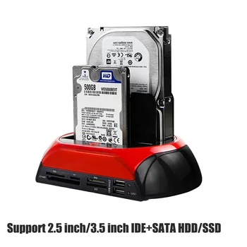 SATA IDE USB Hdd Yerleştirme İstasyonu eSATA USB 2.0 Adaptörü İçin 2.5 / 3.5 sabit disk sürücüsü Yerleştirme İstasyonu sabit muhafaza esterno