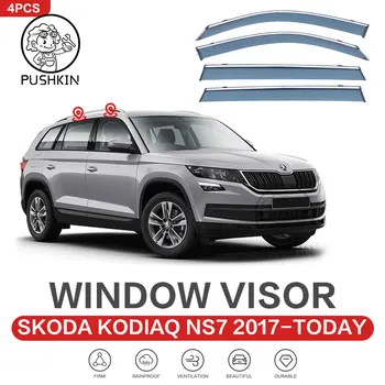 Pencere siperliği araba yağmur kalkanı Skoda Kodiaq 2017-2023 İçin tente ayar kapağı Yan Pencere Saptırıcı Kapı Yağmur Güneş araba aksesuarları