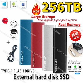Taşınabilir SSD 500GB 1TB 2TB 8TB Sabit Disk 256TB Harici Katı Hal Sürücüler USB 3.1 Tip-C sabit diskler Dizüstü Bilgisayarlar İçin Ps5