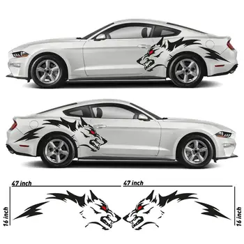Ford Mustang Coyote Head Wolf Anahattı-HER iki Tarafı da içerir. Çıkartma Kabile Dövme seti / Araba Grafiğinin Tarafı / Vinil Çıkartma