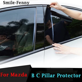 Mazda için CX-30 CX30 2020 2021 Araba Kapı Pencere B C Ayağı Dekoratif Şeritler PC Orta Sütun Koruyucu Sticker Kapak Aksesuar