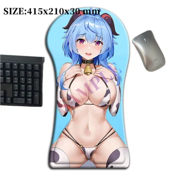 415mm Ganyu Genshin Darbe Seksi 3D Tüm Vücut Büyük Mouse Pad Yaratıcı Kol Bilek İstirahat Anime Göt Oppai Mousepad