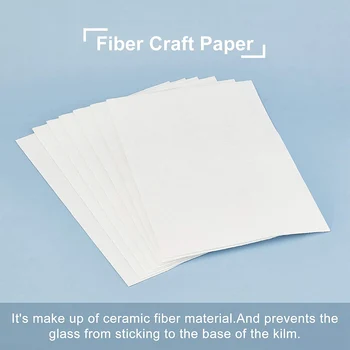20 Adet 11.6X8.2 inç Seramik Elyaf Dikdörtgen Kağıt Beyaz Mikrodalga Fırın Kağıdı DIY Eritme Cam Takı
