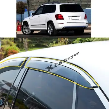 Mercedes Benz GLK için X204 260 300 2008 2009 2010 2011 2012-2015 Araba Sticker Plastik pencere camı Rüzgar Visor Yağmur/Güneş koruyucu havalandırma