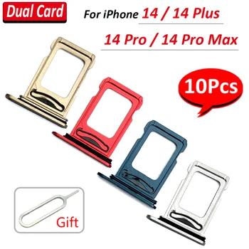10 Adet, YENİ Çift Kart iPhone 14 Artı / 14 Pro Max SIM Kart Tepsi çip yuvası çekmece Tutucu Yedek Parça Tamir + Pin