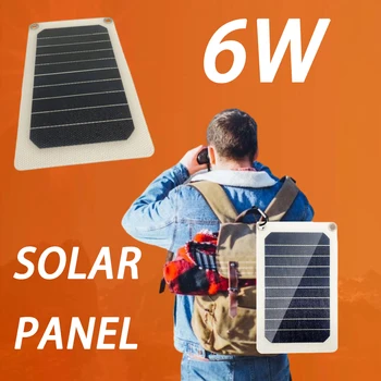 6W 5v Sırt Çantası güneş PANELI İstikrarlı Şarj Yeniden Başlatma ile Acil Şarj Kamp cep telefonu Taşınabilir Açık Mini güneş panelı