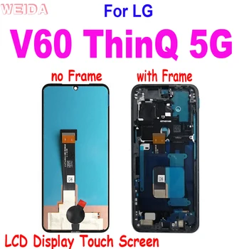Orijinal LG V60 LCD ekran dokunmatik ekranlı sayısallaştırıcı grup İçin Çerçeve ile LG V60 ThinQ 5G LM-V600 LCD Yedek Parçalar