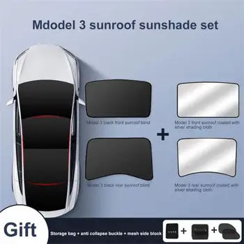 Evrensel Ön Arka Sunroof Cam Çatı Penceresi UV Kör gölgelik file Yükseltme Güneş Tonları Cam Çatı Güneşlik Tesla Model3/Y