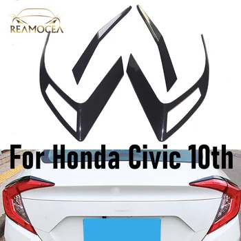 Reamocea Karbon Fiber Kuyruk İşık Lambası Kaş Koruyucu Şerit Trim Styling Kapak Sticker Honda Civic Sedan 10th 2016-2020