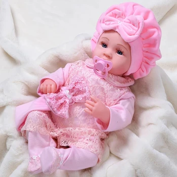 45 cm Yeniden Doğmuş Bebek Kız çocuk oyuncağı Yeniden Doğmuş Bebek Bebek Oyuncak Peluş Bez Vücut Yenidoğan Bebe Bebek Yumuşak Silikon Bebek Hiçbir Fonksiyonu Kız Oyuncak