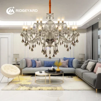 Ridgeyard lüks kristal avize ışıkları 15 Arms K9 kristal avize E12 lambaları ev oturma odası otel lobisinde