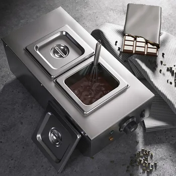 Ticari Çikolata Eritme Sobası İşlemci Çift Silindirli Çikolata ısıtma Pot Çikolata eritme fırını Makinesi