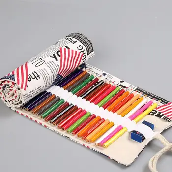 Organizatör Düzenli Tutmak 12/24/36/48/72 Yuvaları Roll Up makyaj kalemi Perde Okul Malzemeleri