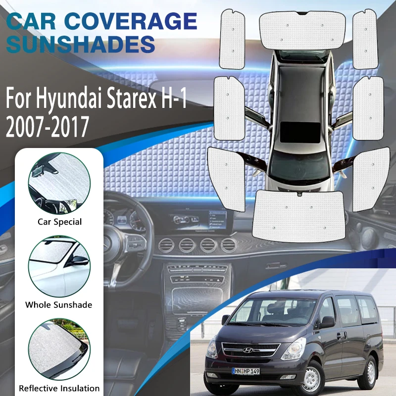 Tam Kapak Güneş Şemsiyeleri Hyundai Starex İçin H - 1 Huiyi ıMax 2007-2017 Güneş Gölge Kapakları Pencere Siperliği Ön Camlar Araba Aksesuarları - 0