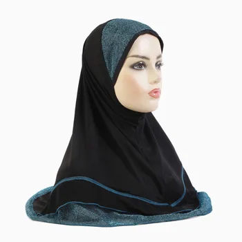 H310 Tek Parça Müslüman Başörtüsü Kadın Anında Eşarp Glitter Khimar Başörtüsü Türban Çekin Hazır Giyim Şal Wrap Peçe