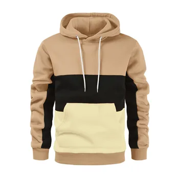 Yeni sonbahar ve kış erkek moda renk eşleştirme hoodie erkek ekleme renk hoodie sıcak satış2023