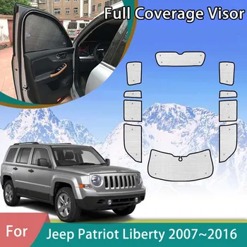 Araba Tam Kapsama Güneş Şemsiyeleri Jeep Patriot Liberty 2007~2016 Anti-UV Oto Aksesuarları Pencere Siperliği 2008 2009 2010 2011 2012