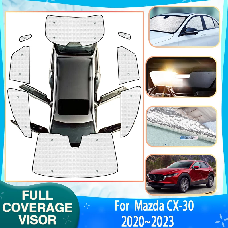 Araba Tam güneşlikler Kapakları Mazda CX 30 Aksesuarları 2023 ~ 2020 2021 CX30 CX-30 Araba Güneş Koruyucu pencere şemsiyeleri Aksesuarları - 0