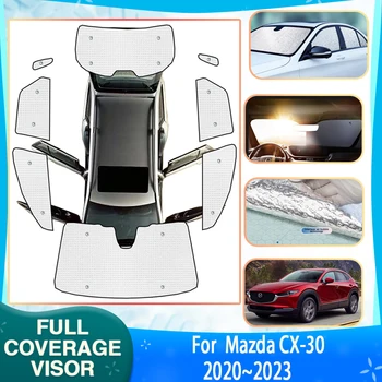 Araba Tam güneşlikler Kapakları Mazda CX 30 Aksesuarları 2023 ~ 2020 2021 CX30 CX-30 Araba Güneş Koruyucu pencere şemsiyeleri Aksesuarları