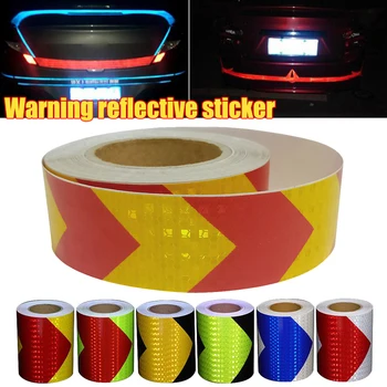 5cm x 10m Su Geçirmez Uyarı bant şeridi Çıkartmalar Uyarı ışık reflektörü Koruyucu Sticker Yansıtıcı Film Araba Güvenlik İşareti