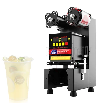 Bardak Yapıştırma Makinesi Süt Çay Dükkanı Mühürleme Makinesi Otomatik Bardak Mühürleyen Kahve Suyu Soya sütlü içecek ısıyla yapıştırma Ticari