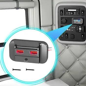 Hızlı Şarj PD Tipi C Çift USB Bağlantı Noktaları Araba Otobüs şarj soketi Adaptörü 12V / 24V USB Güç Paneli Anahtarı Deniz Motosiklet F9E2