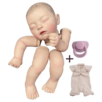 19 inç Reborn Bebek Kitleri Jamie Uyku 3D Cilt Görünür Damarlar Demonte Dll Parçaları ile Bez Vücut