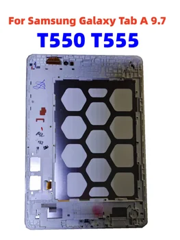 10.1 inç lcd ekran Matrix dokunmatik ekranlı sayısallaştırıcı grup Çerçeve ile Samsung Galaxy Tab İçin Bir 9.7 SM-T550 T550 T551 T555
