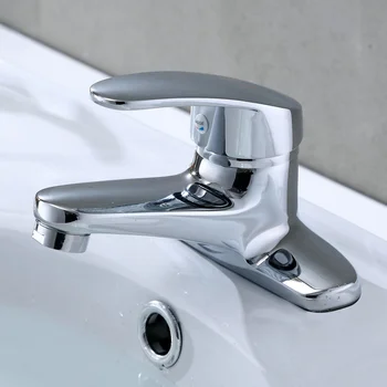Çift delikli lavabo havzası karıştırma vanası lavabo havzası sıcak ve soğuk musluk ev banyo iki bir karıştırma vanası