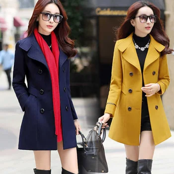 Ceket Kadınlar için 2023 Moda Düz Renk Mizaç Uzun Ceket Bayanlar Uzun Kollu Ceketler