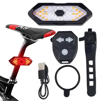 Bisiklet emniyet lambası bisiklet ışıkları gece sürme için kablosuz uzaktan kumanda su geçirmez bisiklet arka ışık arka Ultra parlak güvenlik