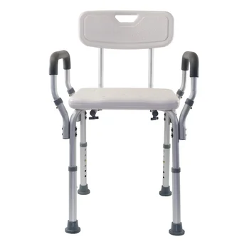 Yastıklı Kollar ve Sırtlı Banyo Mobilyaları ile Temel Tıbbi Malzeme Yüksekliği Ayarlanabilir Kalıplı Duş Sandalyesi
