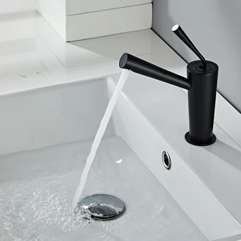 Banyo Musluk siyah / krom / beyaz Havza Musluk Pirinç ve Mermer lavabo bataryası Dokunun Sıcak Soğuk lavabo musluğu Banyo Lavabo Musluk