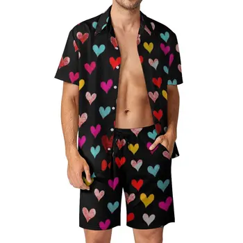 Kalpler tatlı kalpler erkek plaj takım elbise grafik 2 adet Pantdress yüksek dereceli yüzme Eur boyutu