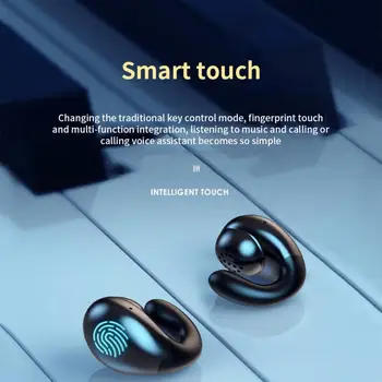 A99 TWS Bluetooth Kulaklık Clip-Kulak Kablosuz Spor Kulaklık Dokunmatik Kontrol Gürültü İptal Hava İletim Oyun Müzik Kulaklık