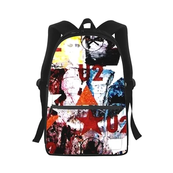 U2 bant Erkek Kadın Sırt Çantası 3D Baskı Moda Öğrenci okul çantası Laptop Sırt Çantası Çocuklar Seyahat Omuz çantası