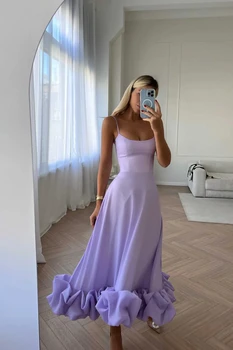 Bodycon uzun elbise Kadınlar için 2023 Trend Seksi Mor Bir Çizgi Boyun A-LİNE Askı Midi Elbiseler Balo Abiye Örgün Parti Vestidos