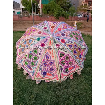 Yeni Hint El Yapımı Beyaz Tavuskuşu bahçe şemsiyesi, Hippi Dekoratif Tema Düğün Merkezi Parça Masa Şemsiyesi
