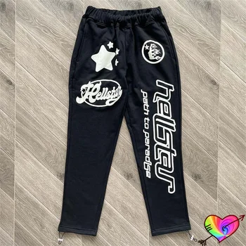 2023 Siyah Hellstar Yolu Cennet Sweatpants Erkekler Kadınlar Yıldız Logosu Hellstar Pantolon Yüksek Sokak Vintage Havlu Pantolon