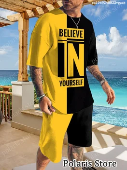 Yeni Varış Yaz Eşofman Erkekler İçin Sıralama Kollu T Shirt Türlü 2 Parça Set Büyük Boy Rahat Moda Spor Kıyafetler Clotes