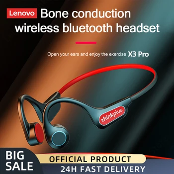 Lenovo Kemik Iletim Kulaklık X3 X4 X5 X3 Pro Bluetooth Hıfı Kulak kancası Kablosuz mikrofonlu kulaklık Su Geçirmez Kulaklık