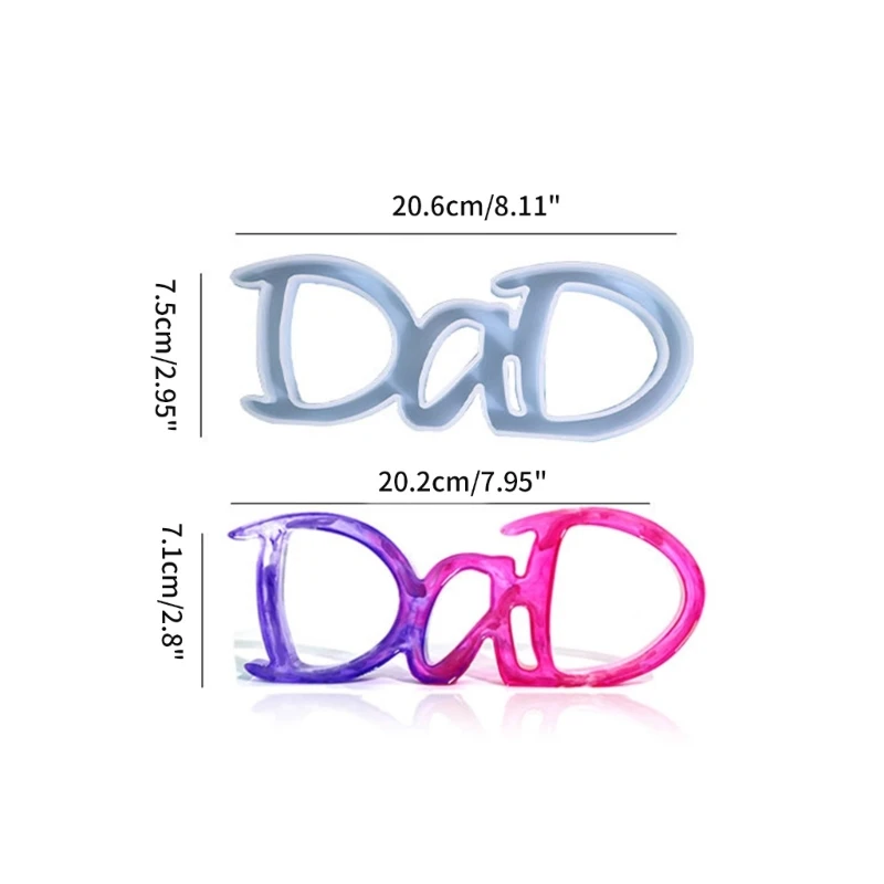 Baba Mektup silikon kalıp DIY Alfabe Kristal Epoksi Reçine Döküm Kalıp Doğum Günü Partisi Ev Dekorasyonu Babalar Günü Hediyesi - 5