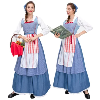 Cadılar bayramı Partisi Lolita Fransız Hizmetçi Cosplay Elbise Almanya Oktoberfest Geleneksel Bavyera Bira Kız Dirndl Kostüm