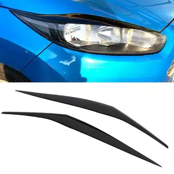 1 Çift Araba Ön Far Kaş Far Göz kapak Trim Sticker Değiştirme Ford Fiesta için MK6. 5 2013-2017