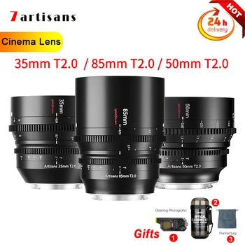 7 zanaatkarlar 35/50 / 85mm T2.0 Tam Çerçeve MF Sinema Lens İçin Sony E FX30 Leica SİGMA L Canon EOS-R EOS-R5 Nikon Z Dağı Kamera