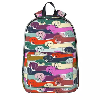 Renkli Köpekler Desen Sırt Çantaları Erkek Kız Bookbag Çocuk Okul Çantaları Karikatür Çocuklar Sırt Çantası Seyahat Sırt Çantası omuzdan askili çanta