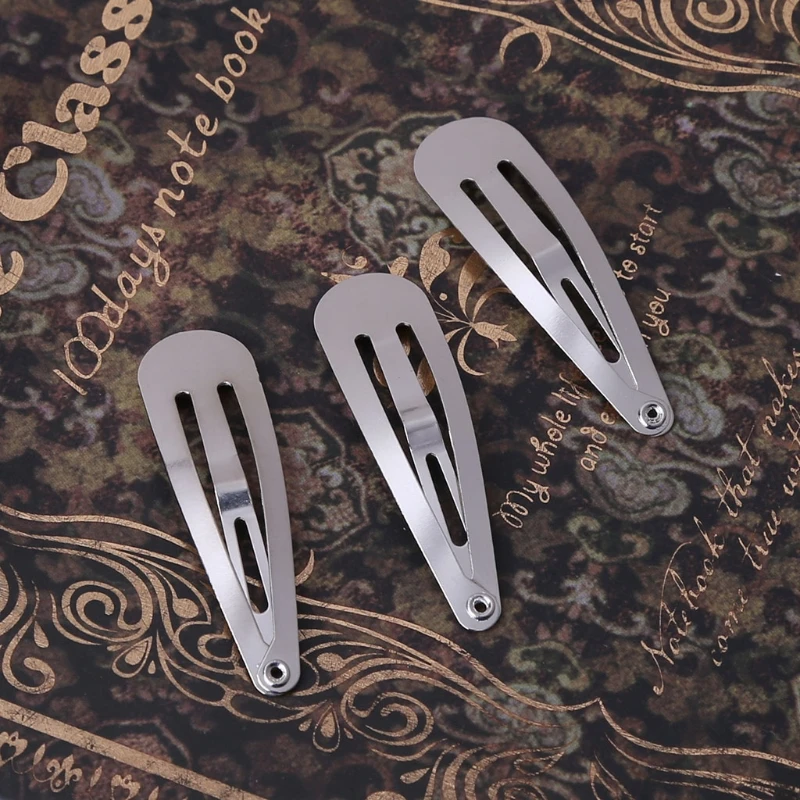 Sdotter 50 adet Gümüş Ton Yapış Saç Klipleri Zanaat Yay Şapkalar Dekorasyon DIY 4/5 / 6cm - 3