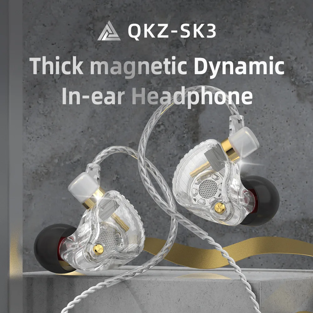 10 Adet SK3 3.5 mm Kablolu Çift sürücülü Kulaklık Stereo Bas Spor Koşu Kulaklık HIFI Monitör Kulaklık Handsfree Mikrofon İle - 3