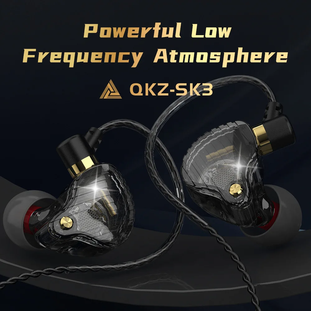 10 Adet SK3 3.5 mm Kablolu Çift sürücülü Kulaklık Stereo Bas Spor Koşu Kulaklık HIFI Monitör Kulaklık Handsfree Mikrofon İle - 4