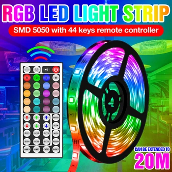 RGB Şerit ışık 5050 SMD Su Geçirmez Esnek Şerit DC12V Fita 5M 10M 15M 20M Diyot Bant LED şerit lamba ABD AB İNGİLTERE Tak Arka İşık